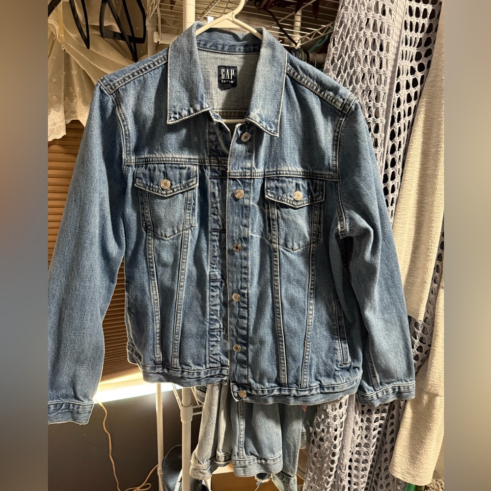 GAP Light Blue Jean Jacket. MICKEY MOUSE LOGO